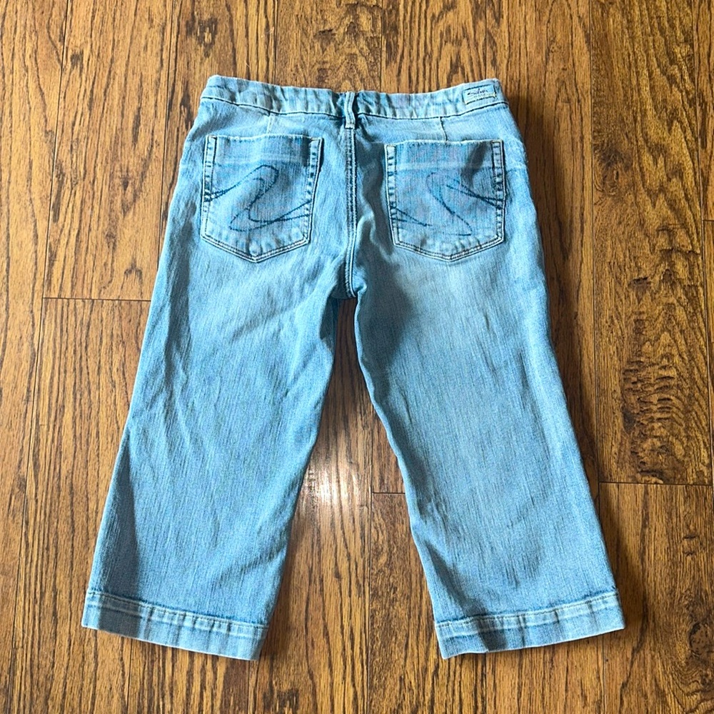 Vintage y2k Silver Jean Co Sabrina sz 27 capris Bermuda Shorts western boho low